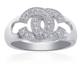 chanel ring etsy|Chanel ring with diamonds.